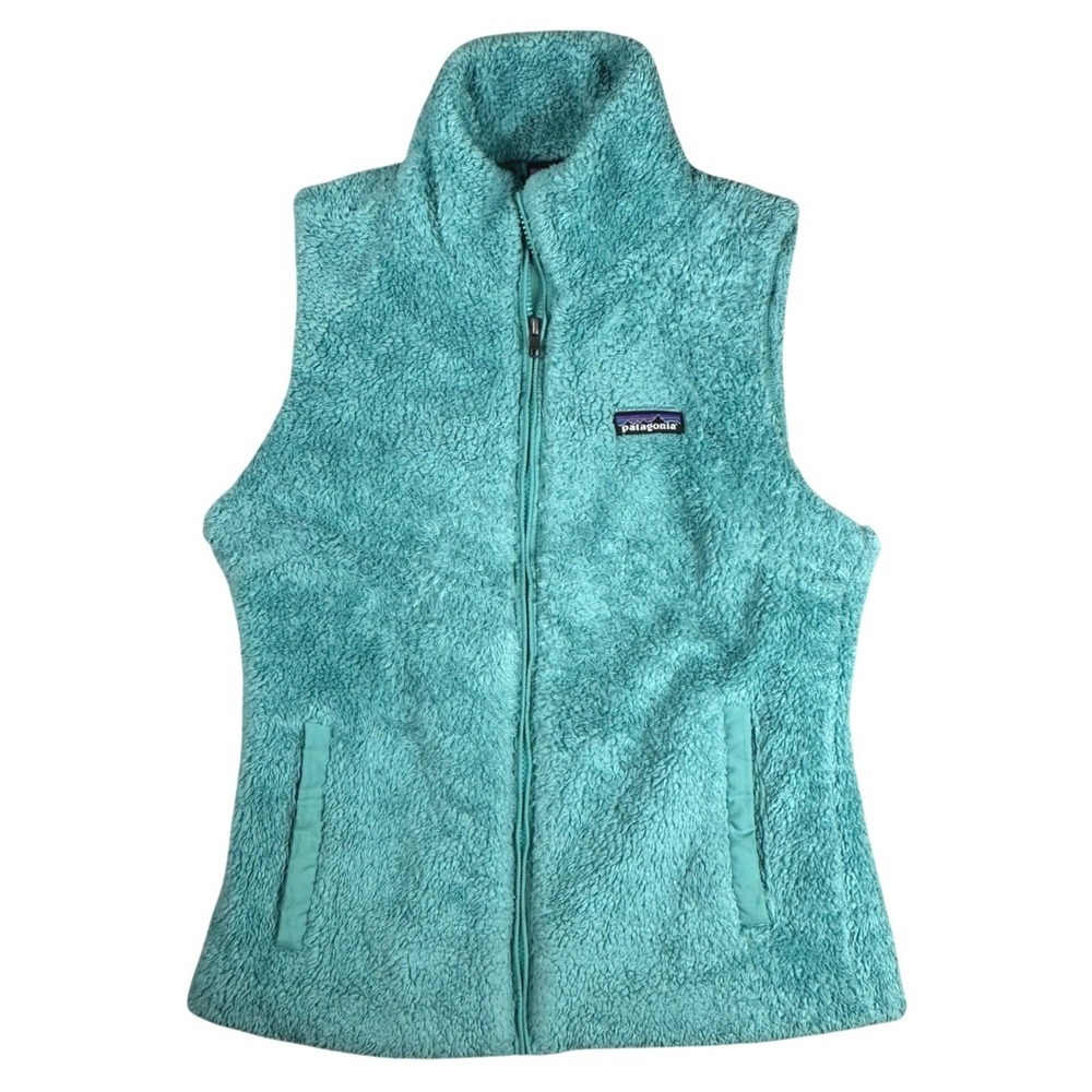 Patagonia Los Gatos Fleece Vest Women's M Mogul Blue High Pile Full Zip Sherpa